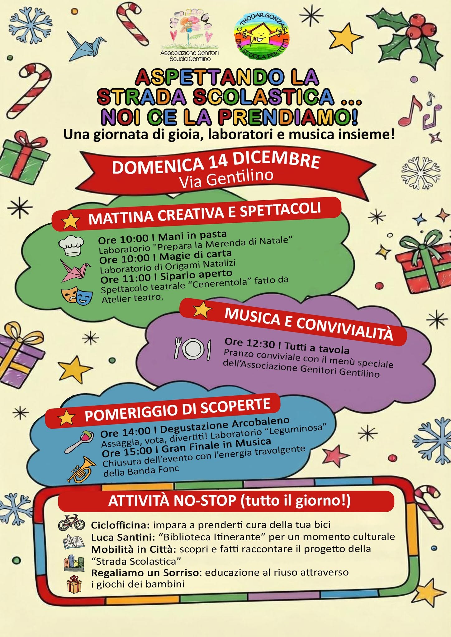 Locandina dell'evento Aspettando la Strada Scolastica del 14 dicembre 2025